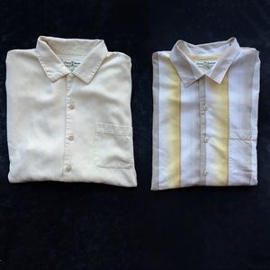 Lot of 2 Tommy Bahama Silk Short Sleeve Shirts